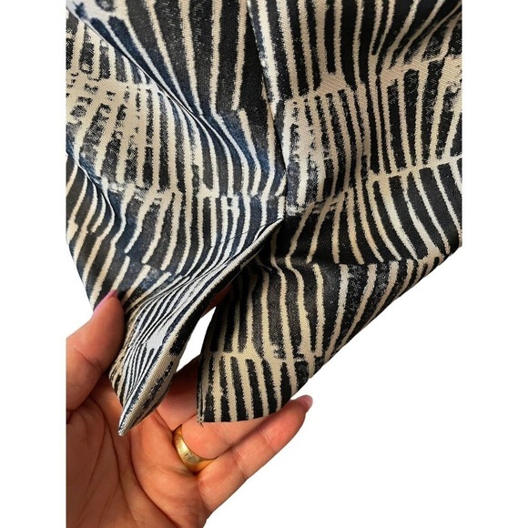 Max Mara Navy Blue Cream Knee Length Dress with Leather Belt IT 46 US Size 10 - Picture 8 of 13